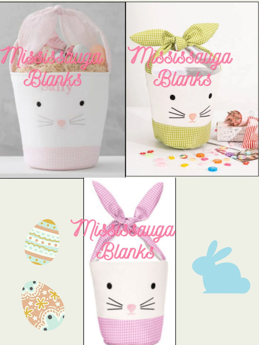 Large Pastel Plaid Easter Tote with Bunny Ears