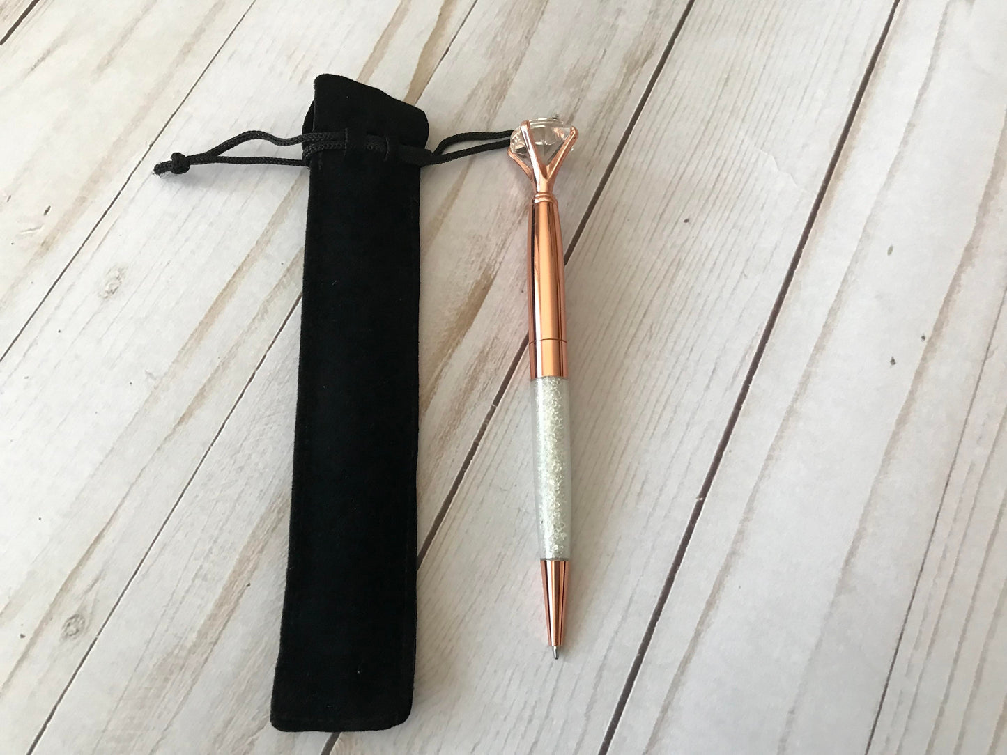 Crystal Top Pen with velvet pouch
