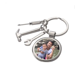 Fathers Day KeyChain with tool charms (With Sublimation Disc)
