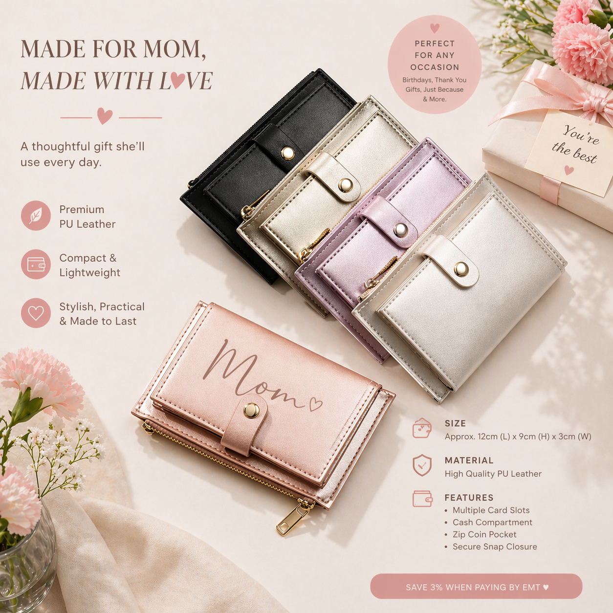 Small Ladies Wallet (PU Leather)