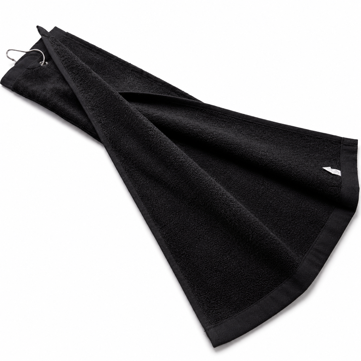 Tri Fold Black Golf Towel