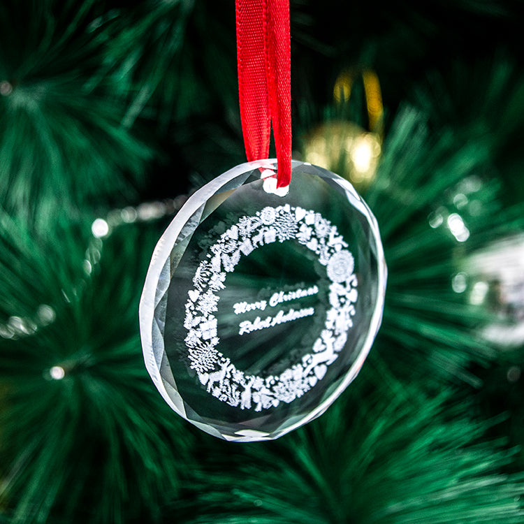 Glass Ornament with red gift box