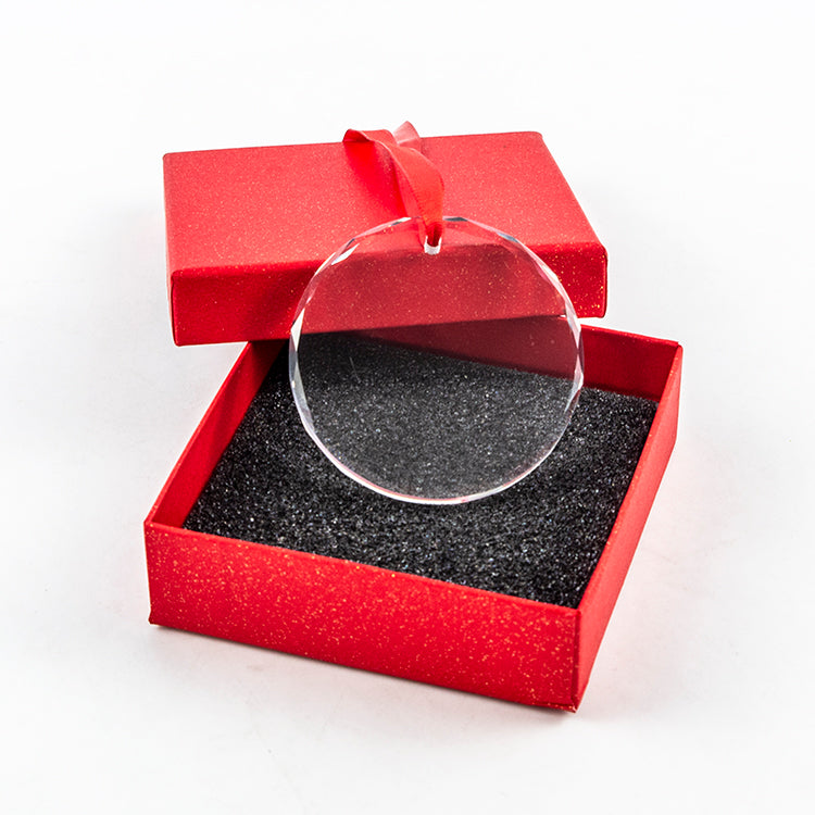 Glass Ornament with red gift box