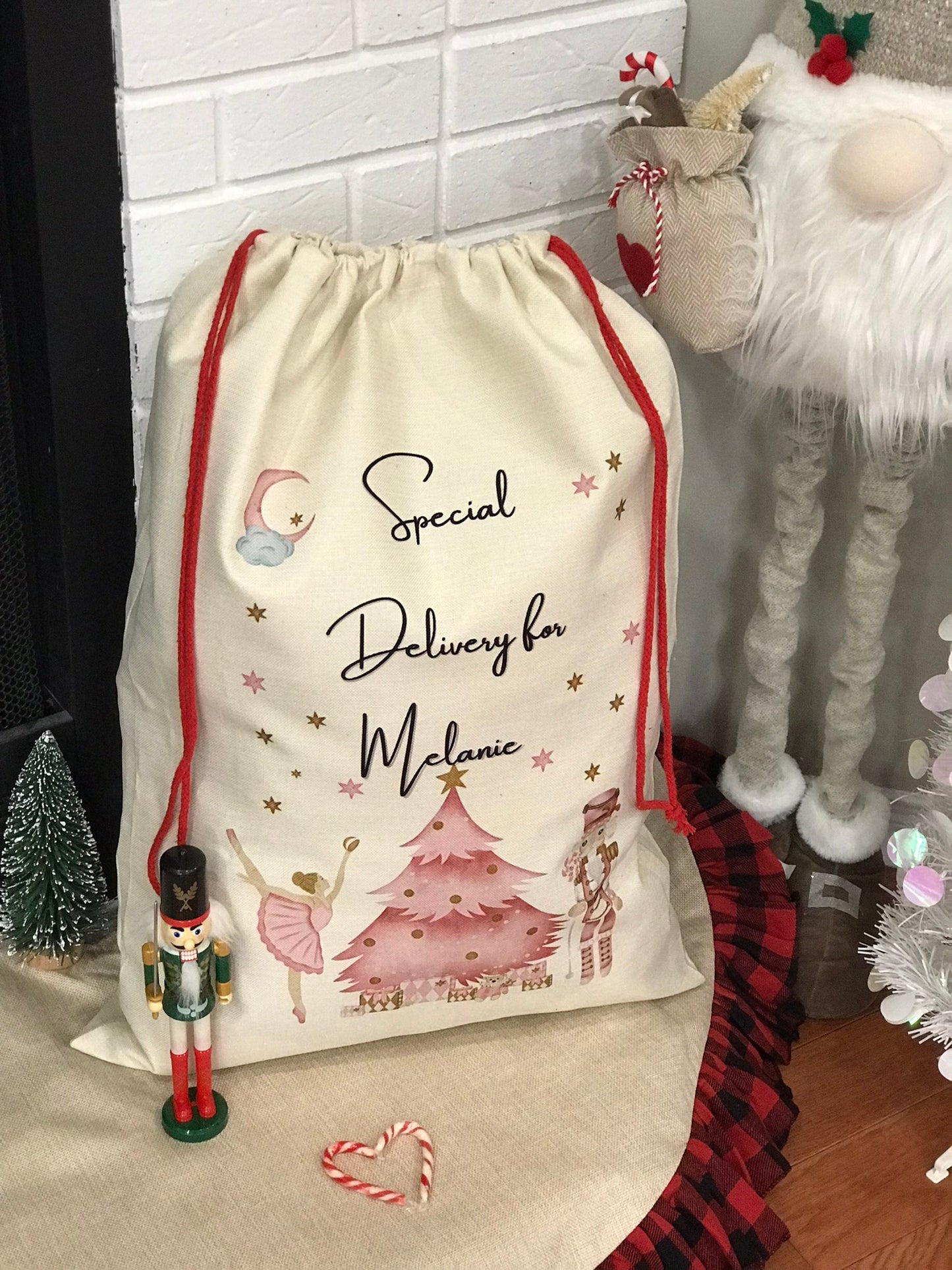 Sugar Plum Fairy & Nutcracker Santa Sack (Sublimation Ready)