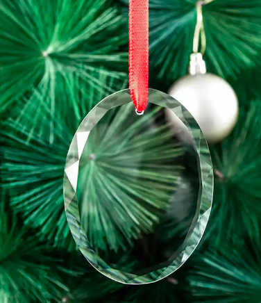 Glass Ornament with red gift box