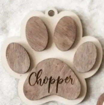 MDF Paw Ornament ( Not for sub)