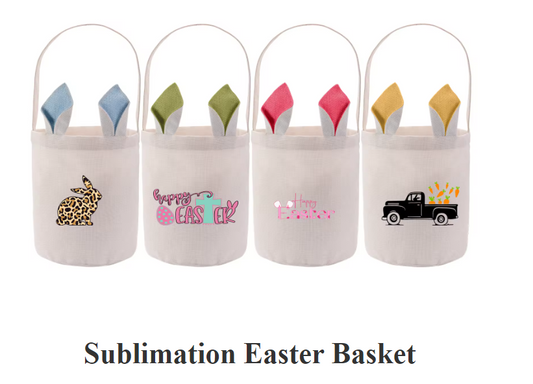 Linen Style Easter Baskets with Bunny Ears