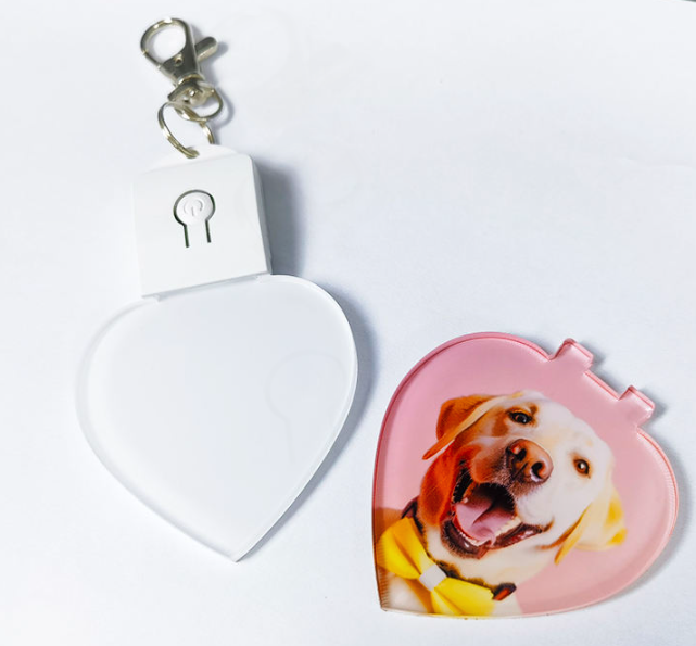 LED Light up Acrylic Heart Keychains (Sublimation & Vinyl)