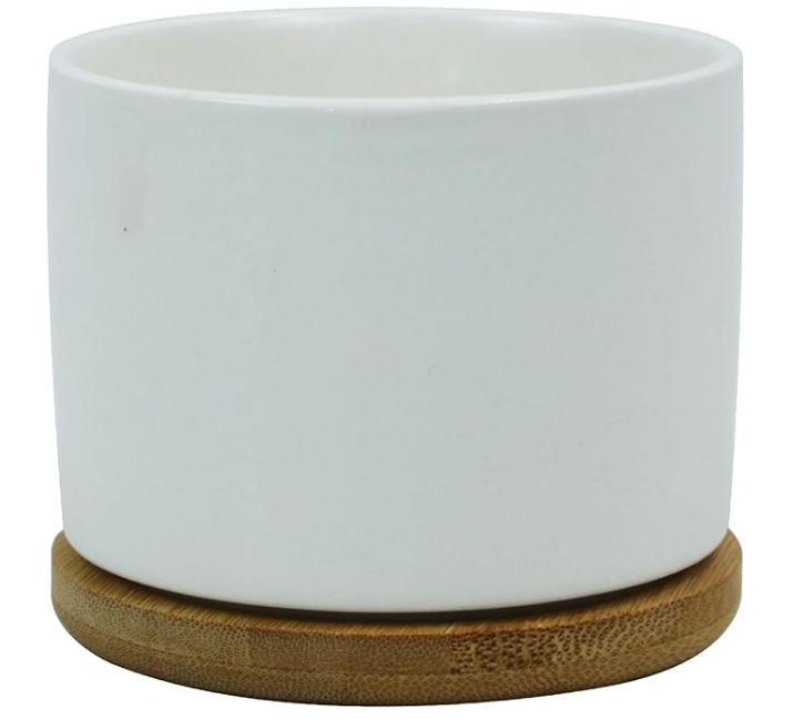 Flower Pot (Sublimation Ready) with Bamboo Base