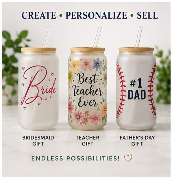 16 oz Libbey-Style Cola Can Glass | Frosted | Includes Bamboo Lid, Straw & Box