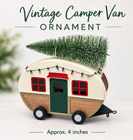 ✨ Vintage Style Camper Van Ornament 🚐