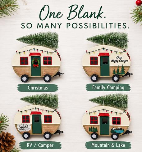 ✨ Vintage Style Camper Van Ornament 🚐