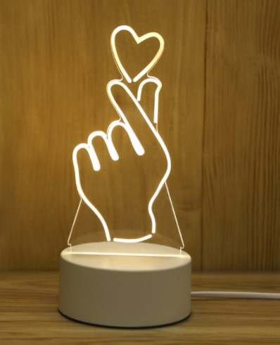 Finger Heart Acrylic LED USB lamp/BTS/Black Pink/Korean Culture