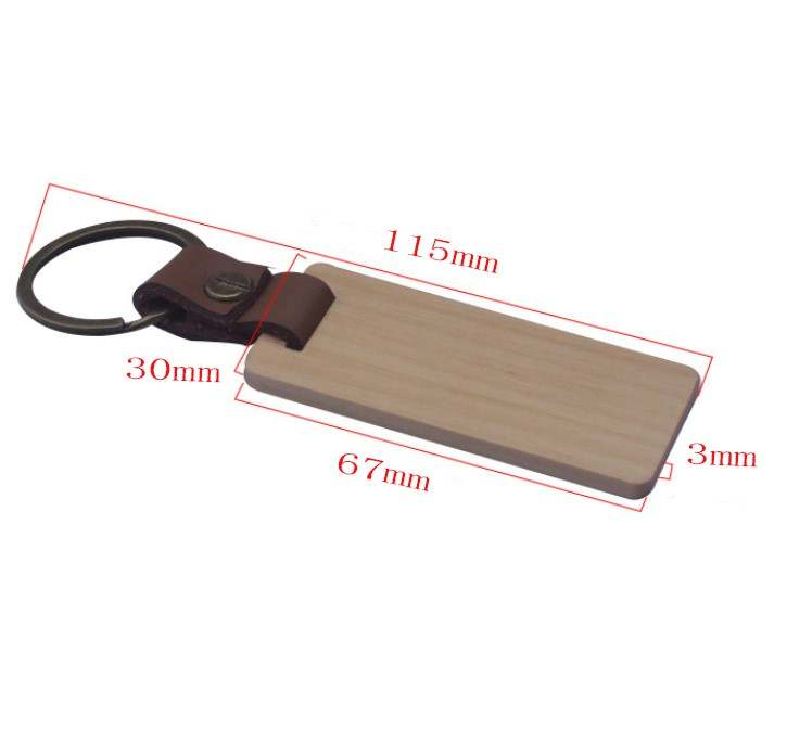 Fathers Day KeyChain Walnut Wood with Leather