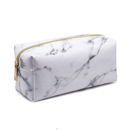 Marble Cosmetic Bag - With Gold Zipper - Splashproof