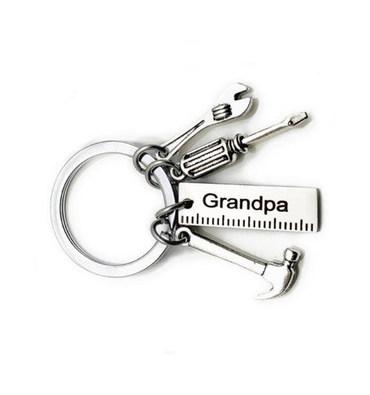Fathers Day KeyChain with tool charms - GRANDPA