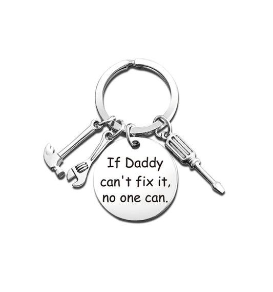 Fathers Day KeyChain with tool charms - If Daddy Cant