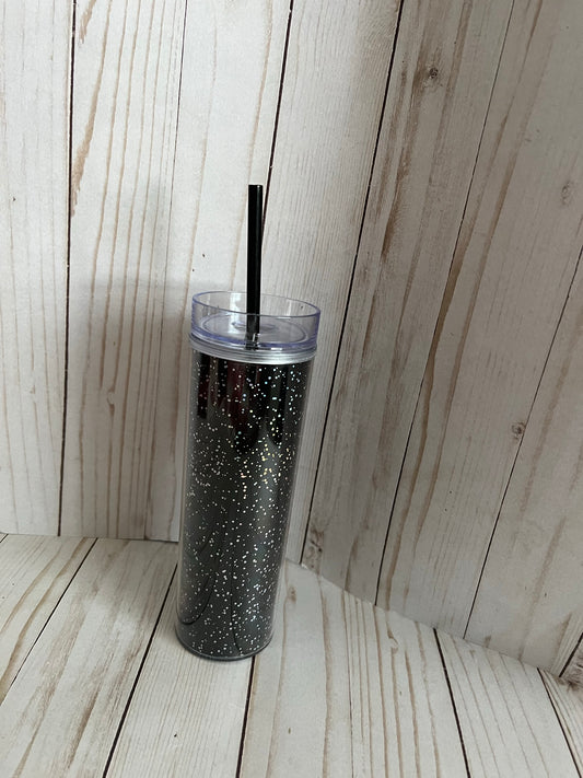 Speckled/Bling Acrylic Tumbler - Black