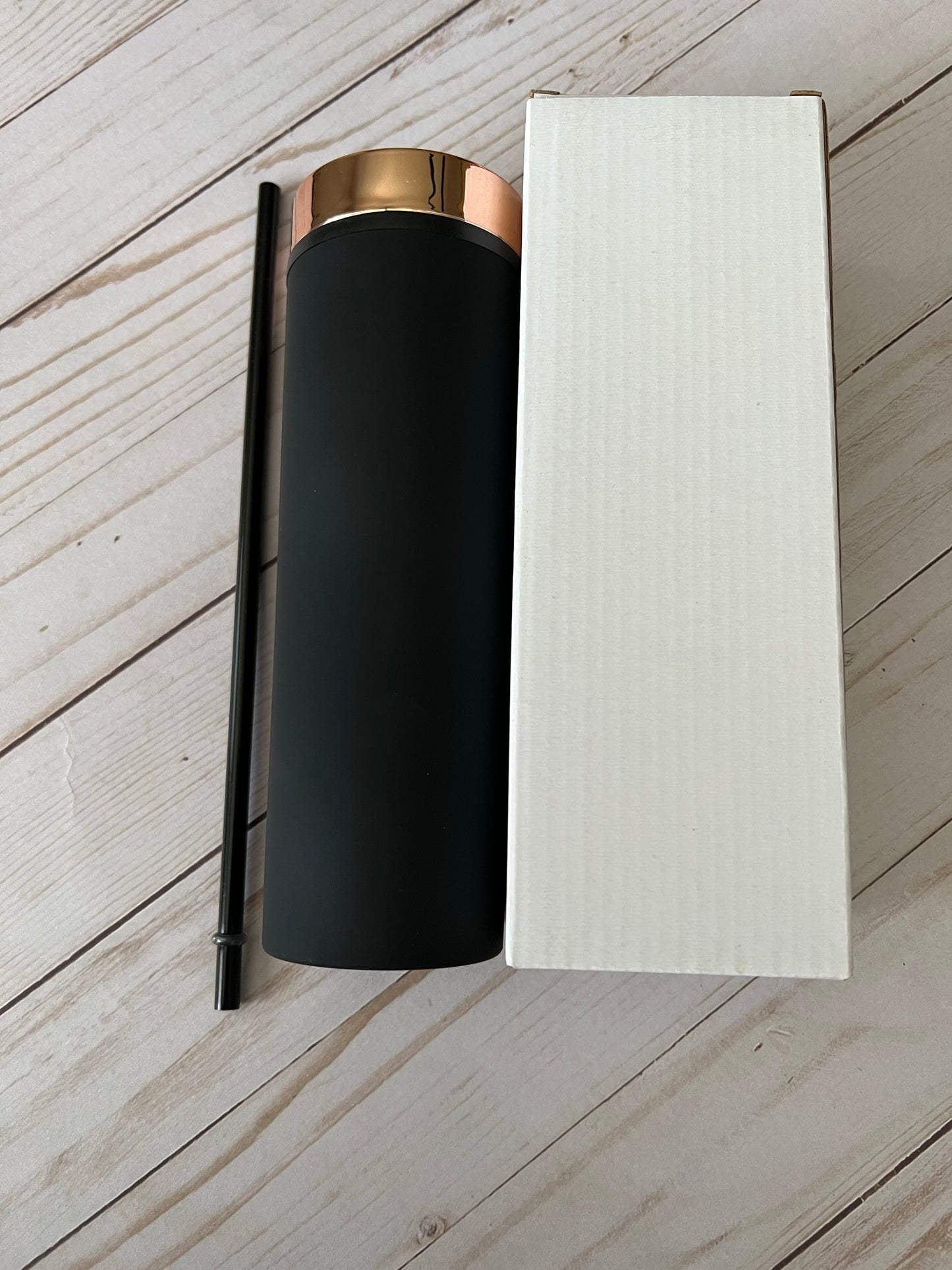 Soft Matte Arylic Tumbler with Rose Gold Lid