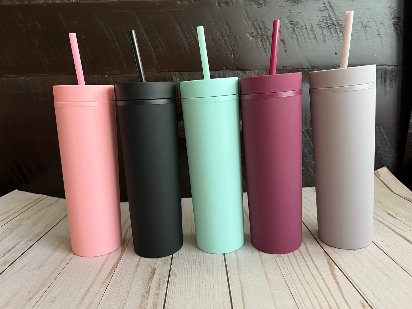 Soft Skinny Acrylic Colored Tumblers