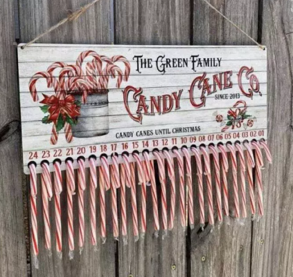 Candy Cane Advent Calendar (Sublimation Ready)