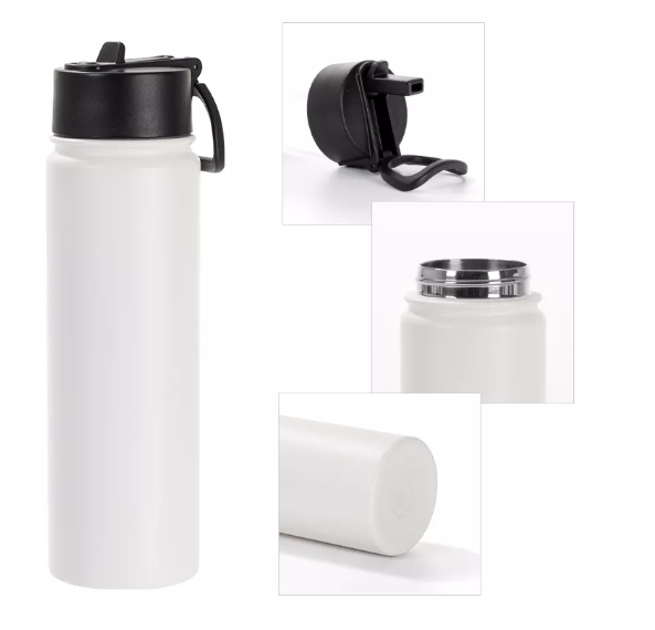 Sports Water Bottle (Wide Mouth with straw lid)