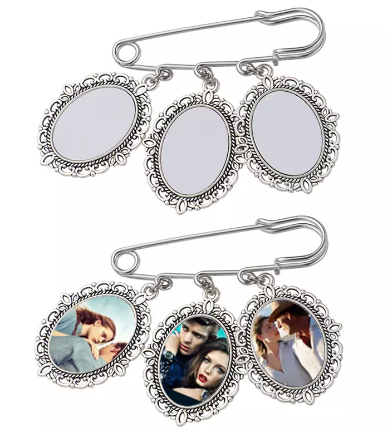 Memorial Pin with Picture charms (Sublimation Ready)