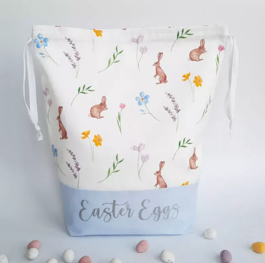 Easter Themed Velvet Drawstring Sacks