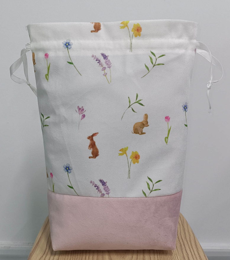 Easter Themed Velvet Drawstring Sacks